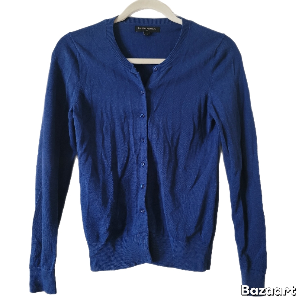 Banana Republic Cardigan Sweater Womens XS Blue Button